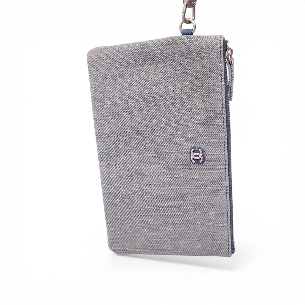 CHANEL DENIM PETITE DEAUVILLE SHOPPING TOTE BAG