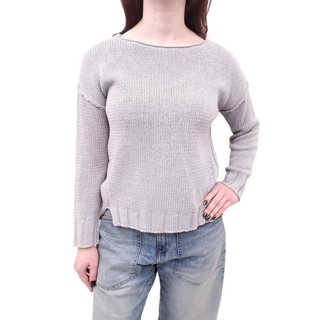 NILI LOTAN DOVE GREY KNIT SWEATER - SIZE S