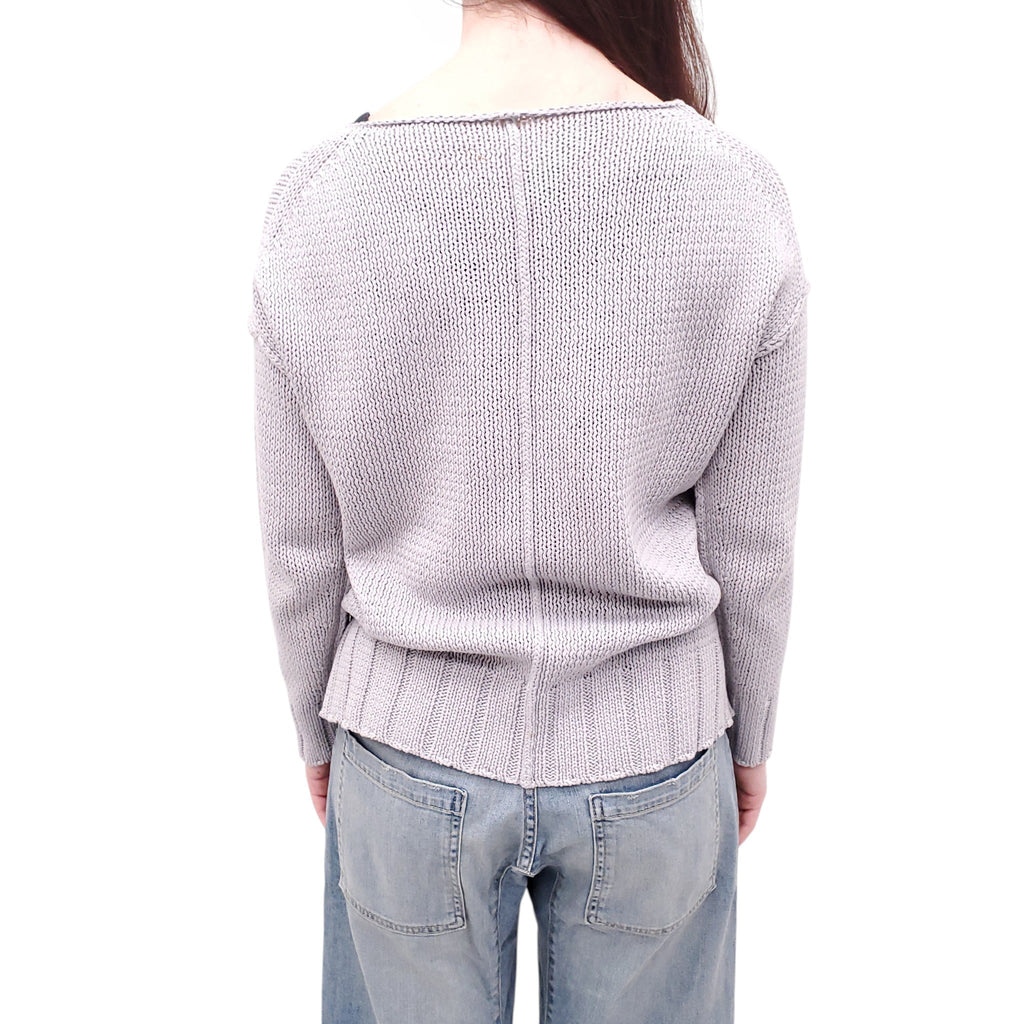 NILI LOTAN DOVE GREY KNIT SWEATER - SIZE S
