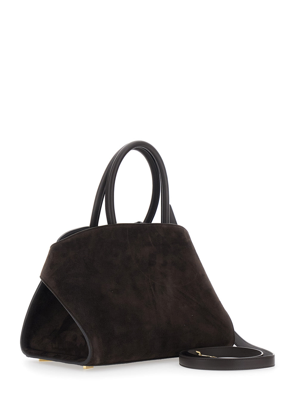 Ferragamo Women Handbag 'Hug Piccola' With Logo And Gancini Buckles In Brown Suede For Women