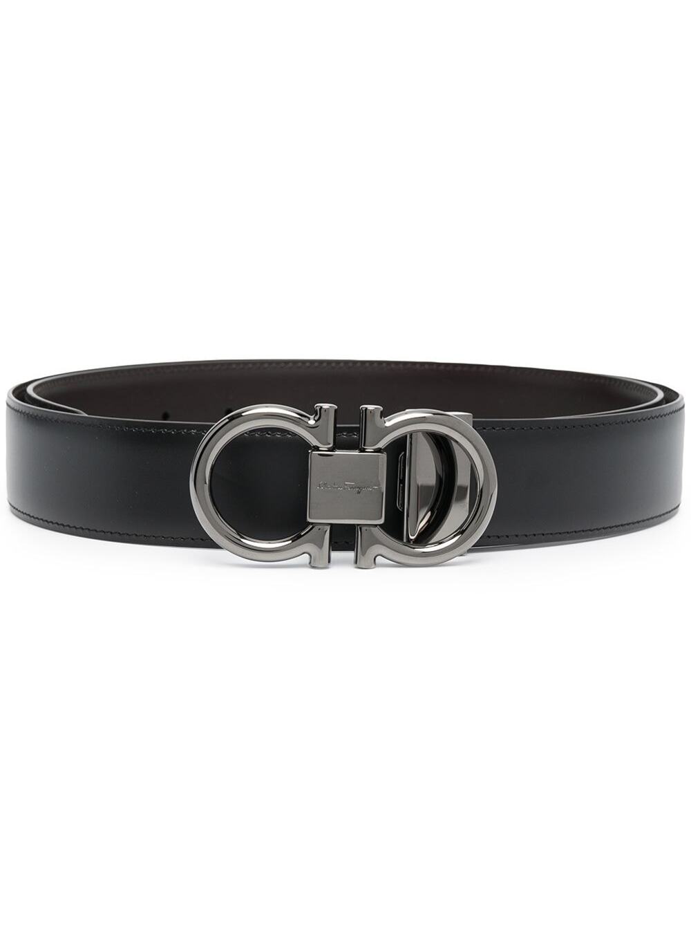 Ferragamo Men Reversibile Ad Black + Brown