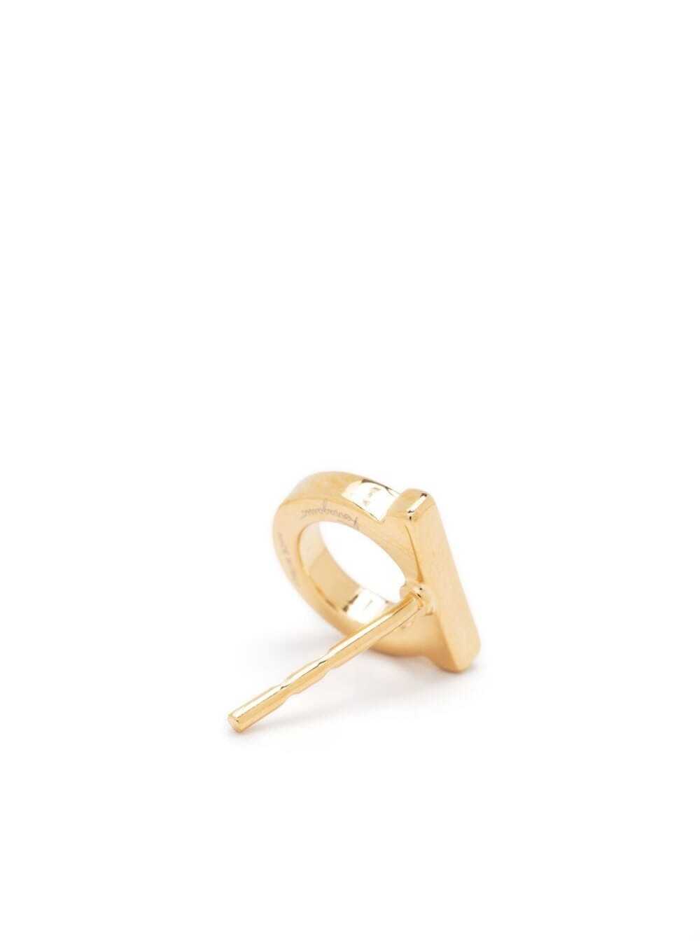 Ferragamo Women Gold-Colored Gancini Earrings In Brass Woman