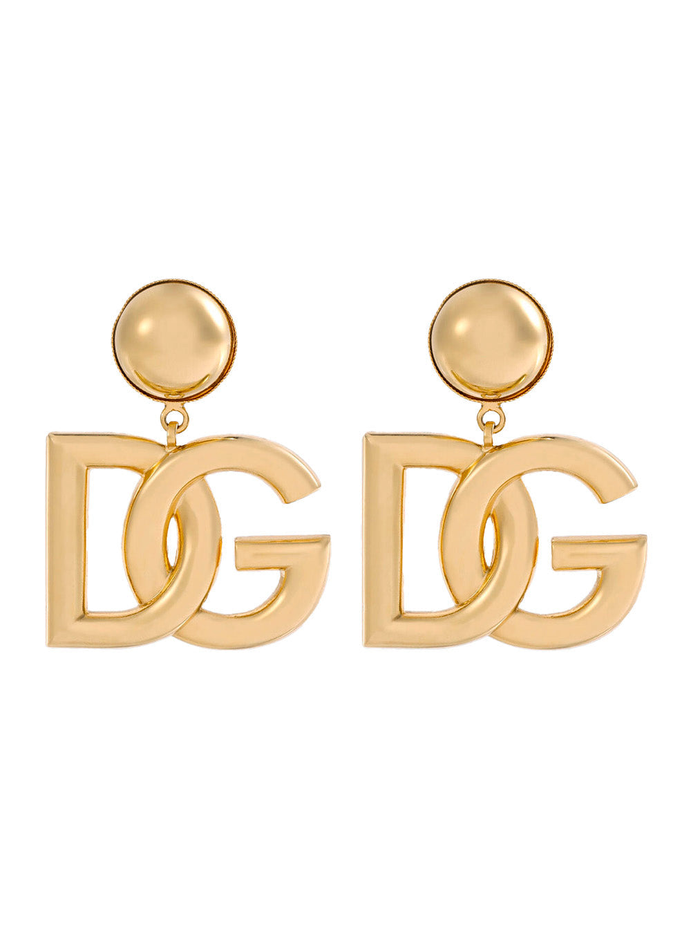 Dolce & Gabbana Women Earrings 'Pop' With Pendant With Logo And Clip Design In Metallic Brass For Women