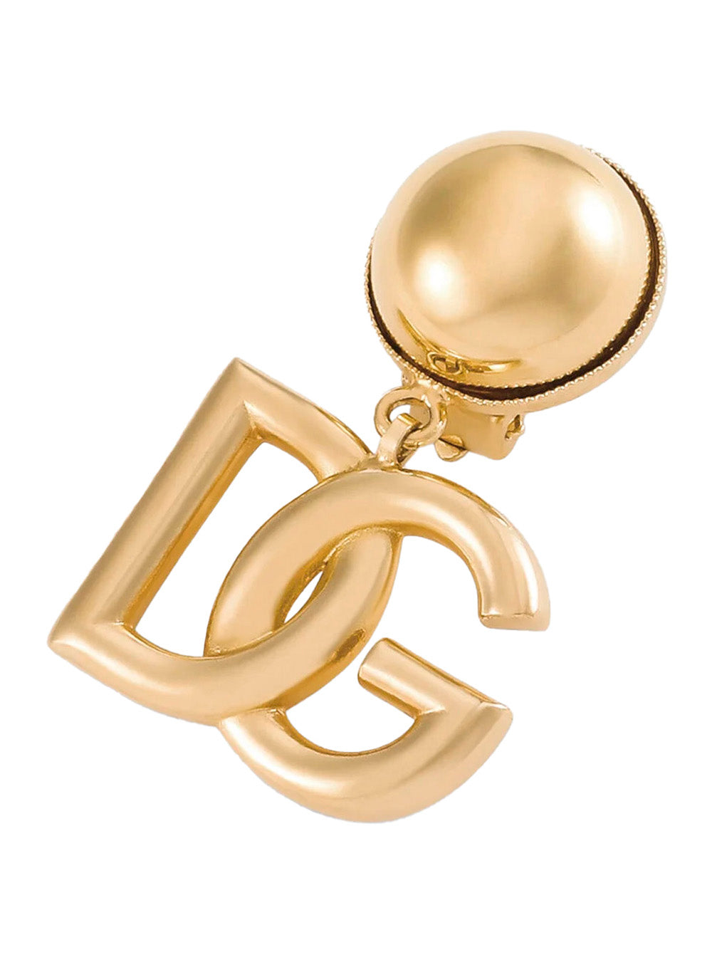 Dolce & Gabbana Women Earrings 'Pop' With Pendant With Logo And Clip Design In Metallic Brass For Women