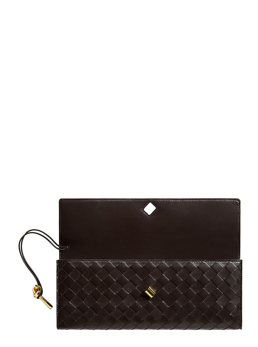 Bottega Veneta Women Clutch Bag 'Andiamo' In Brown Woven Nappa For Women