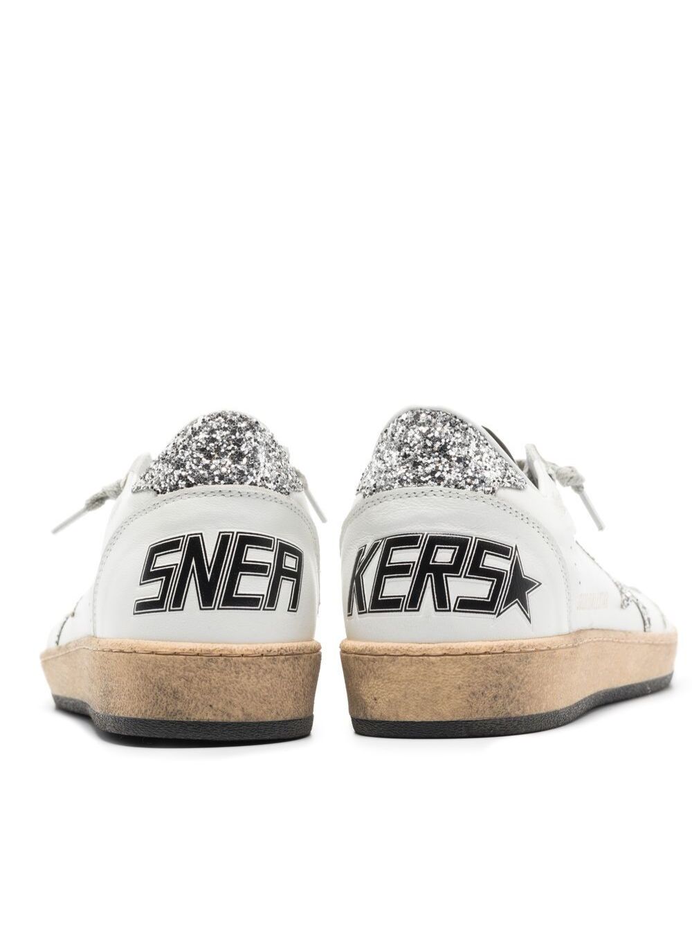 Golden Goose Women Sneakers 'Ball Star' With Star Glitter Detail In White Leather For Women