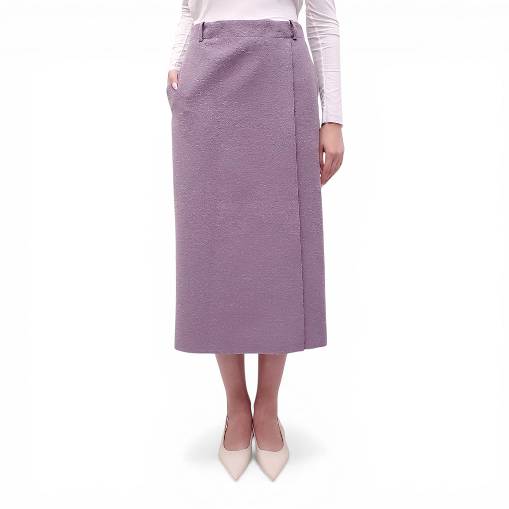 CHRISTIAN DIOR PURPLE TWEED SKIRT - SIZE 6