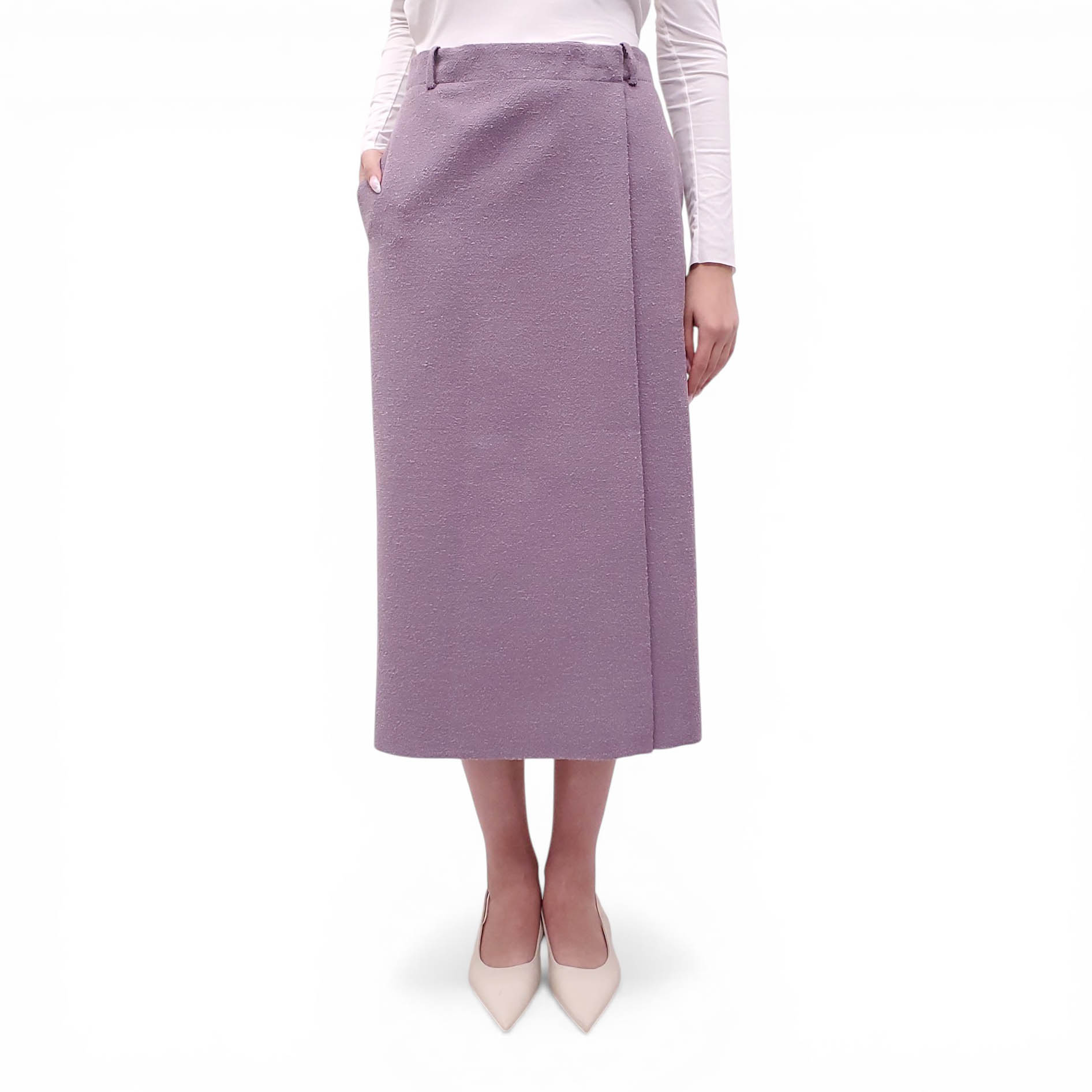 CHRISTIAN DIOR PURPLE TWEED SKIRT - SIZE 6