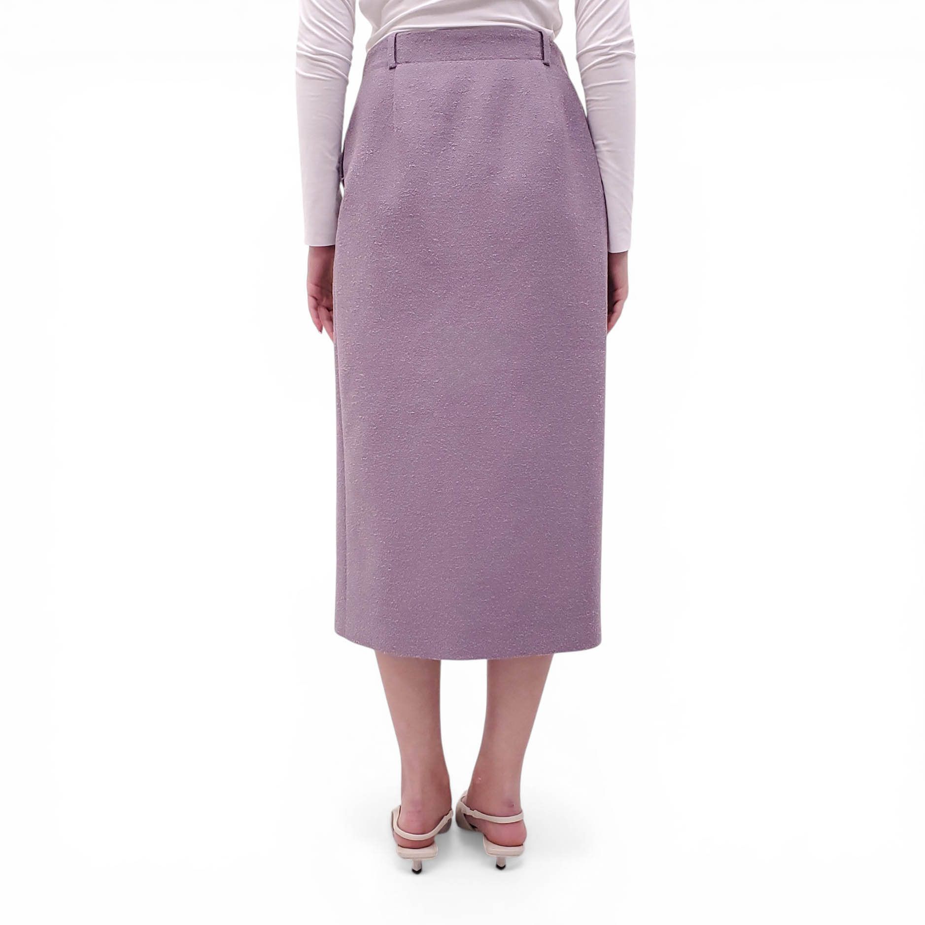 CHRISTIAN DIOR PURPLE TWEED SKIRT - SIZE 6