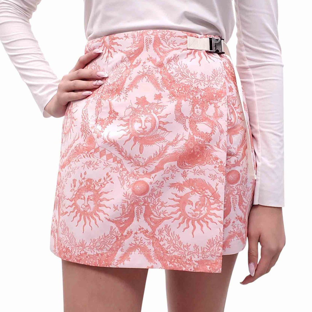 CHRISTIAN DIOR RIVIERA PINK PATTERNED SKORT - SIZE 4