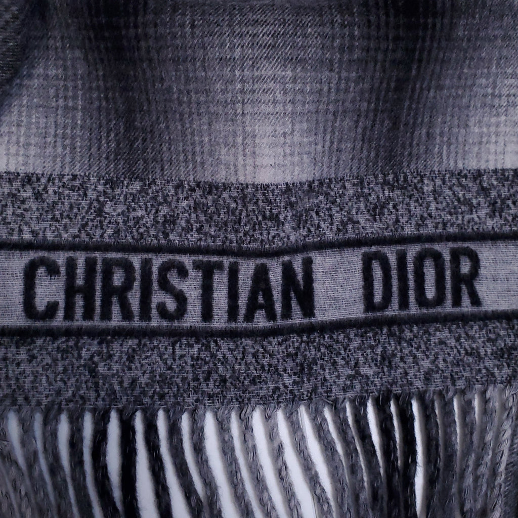 CHRISTIAN DIOR PLAID WOOL SLEEVELESS WRAP VEST WITH LOGO - SIZE 2