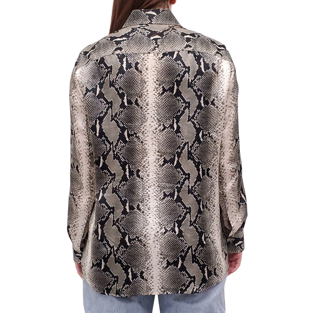 KHAITE SNAKESKIN PATTERNED BLOUSE - SIZE M