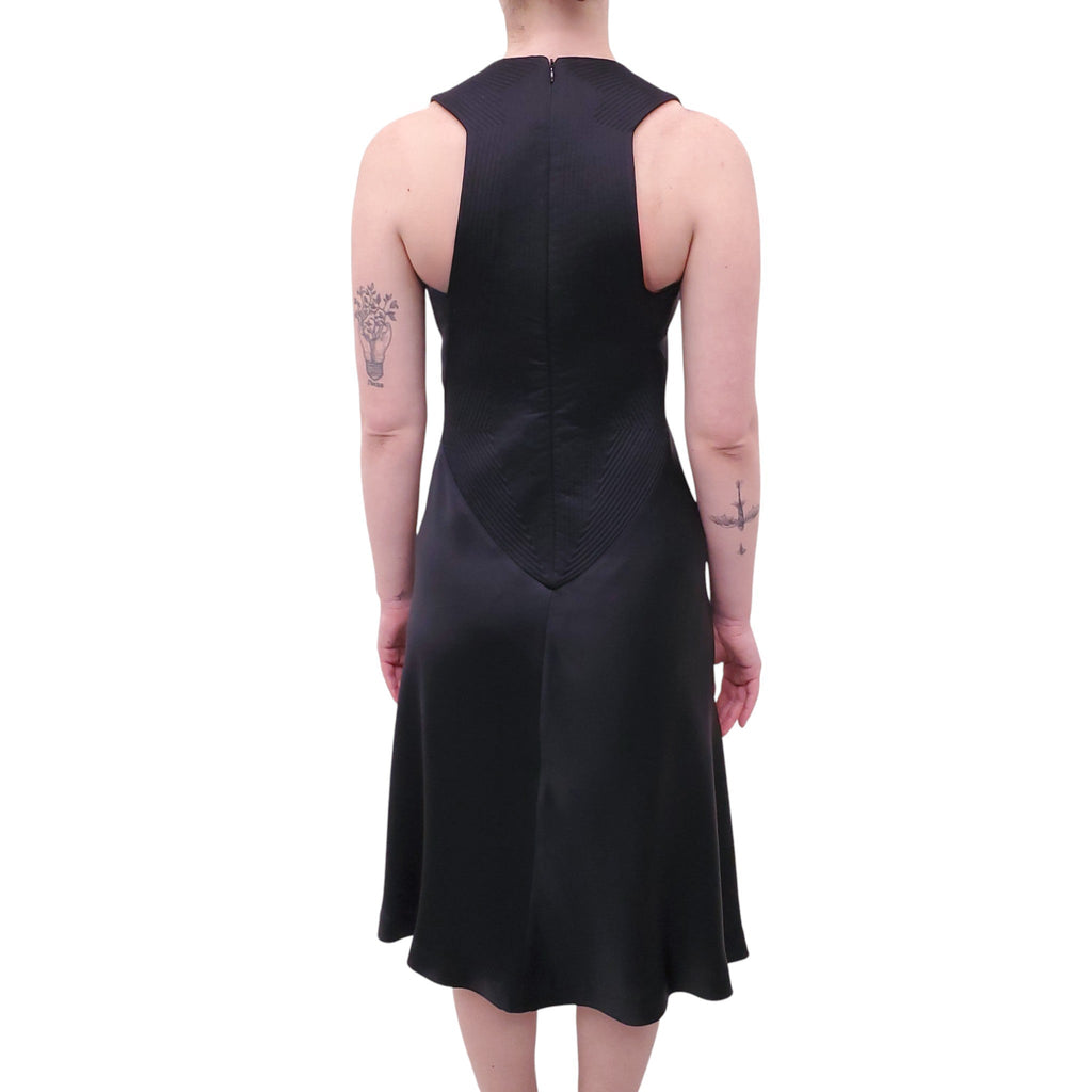 JIL SANDER BLACK SILK DRESS - SIZE 40
