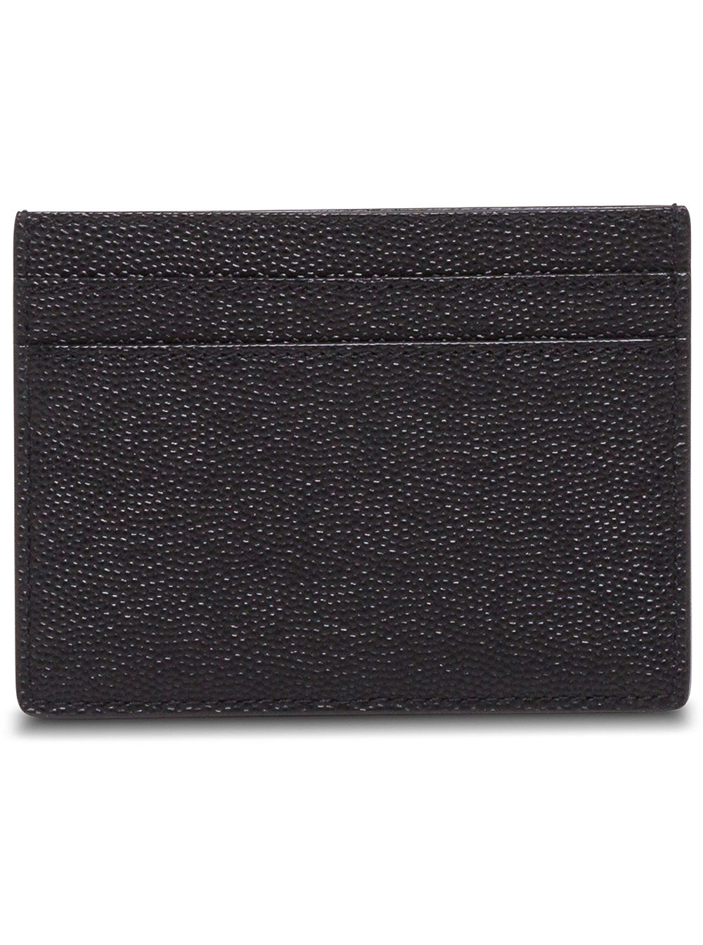Saint Laurent Men Card Holder With Logo Embossed In Black Leather For Men