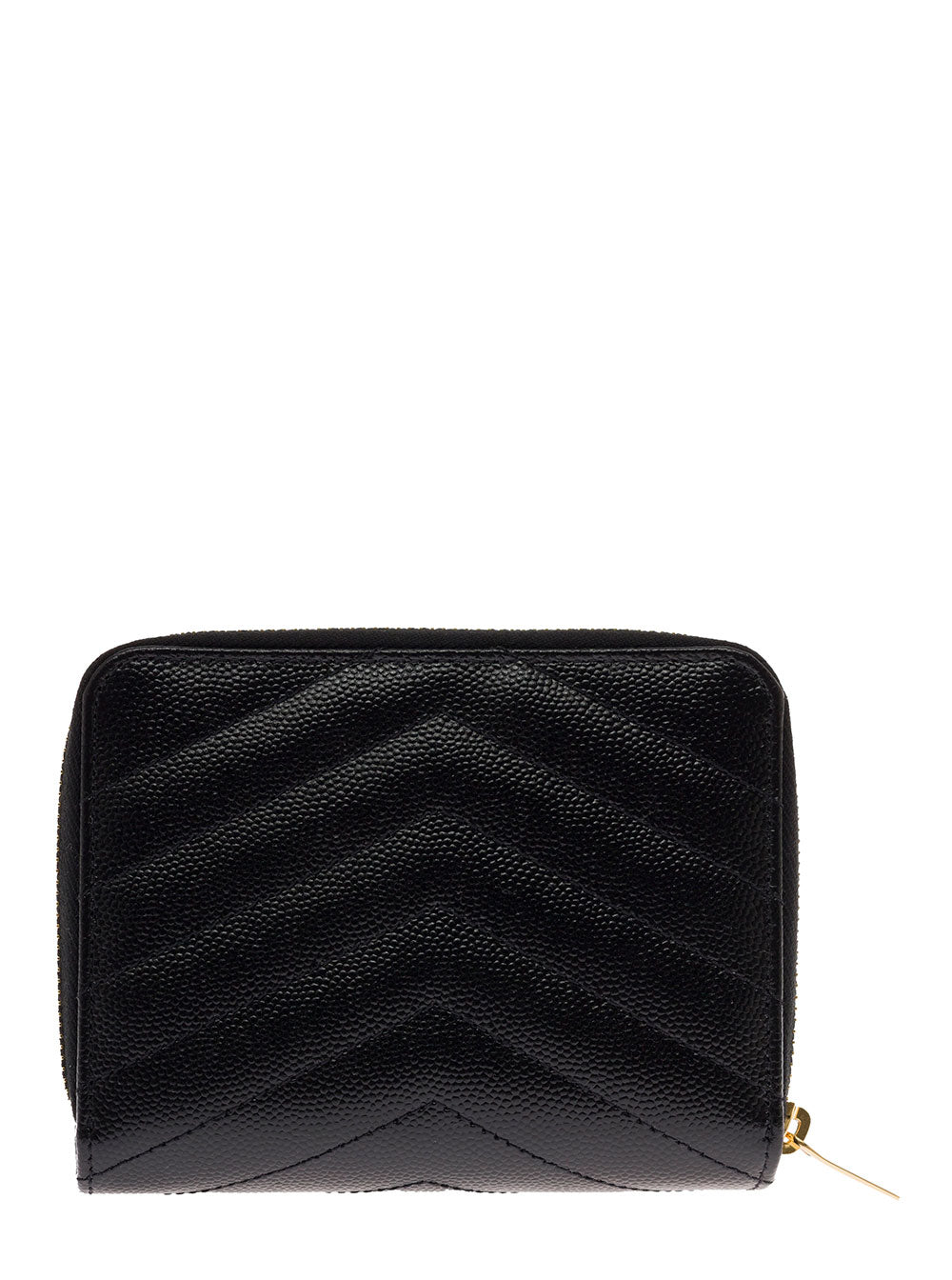 Saint Laurent Women Wallet With Cassandre Plate On The Front In Black Leather For Women