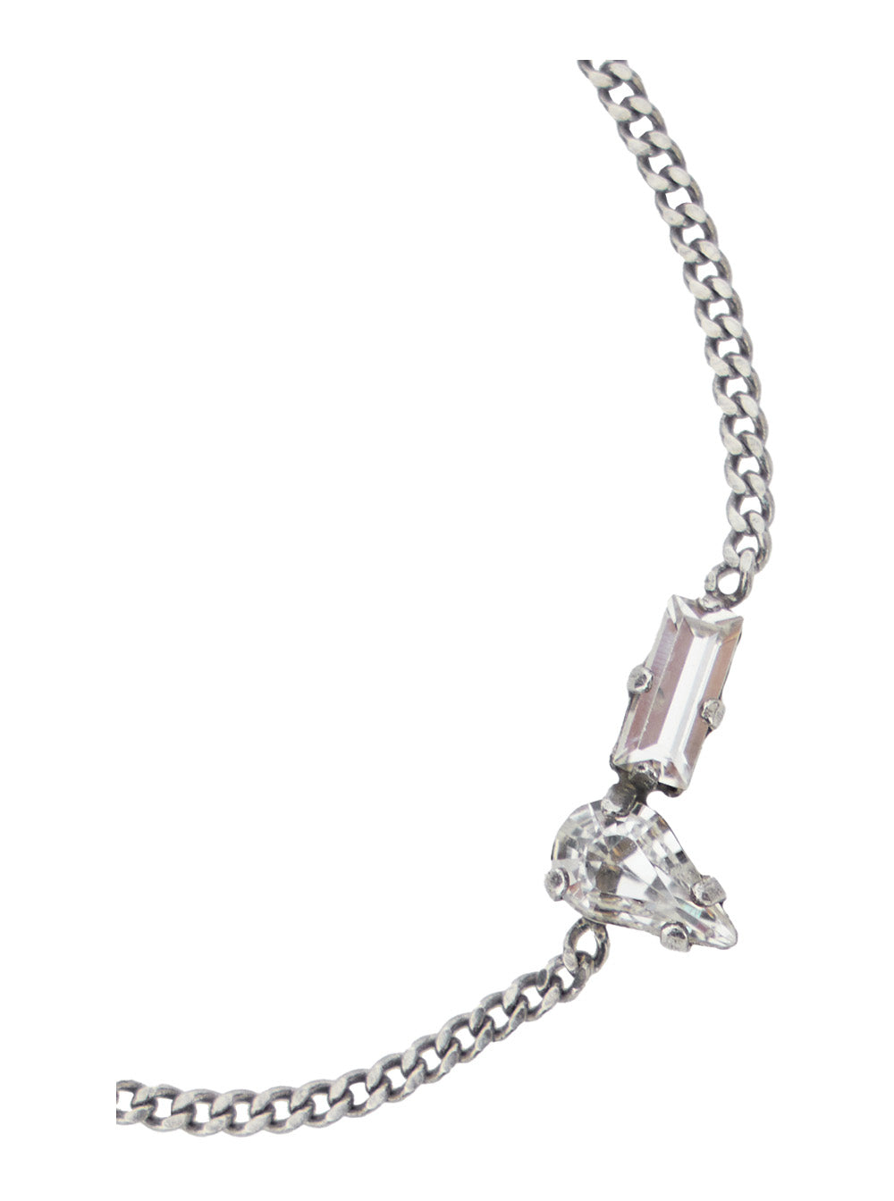 Saint Laurent Men Bracelet 'Opyum' With Rhinestones And Charm In Silver Brass For Men