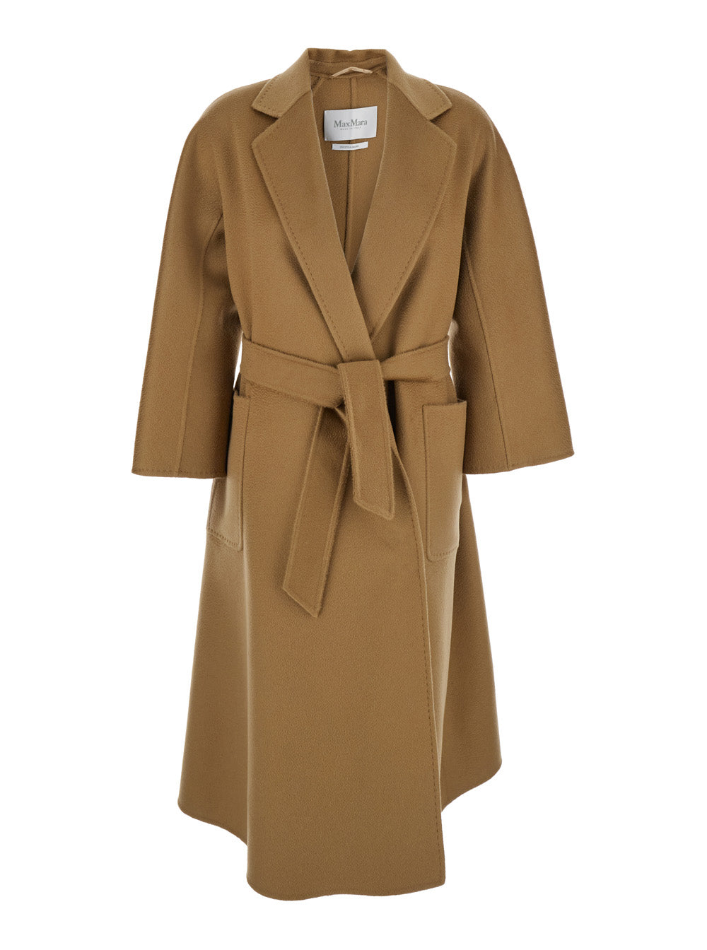 Max Mara Women Coat 'Ludmilla' With Wide Notched Revers In Cashmere And Beige Color For Women