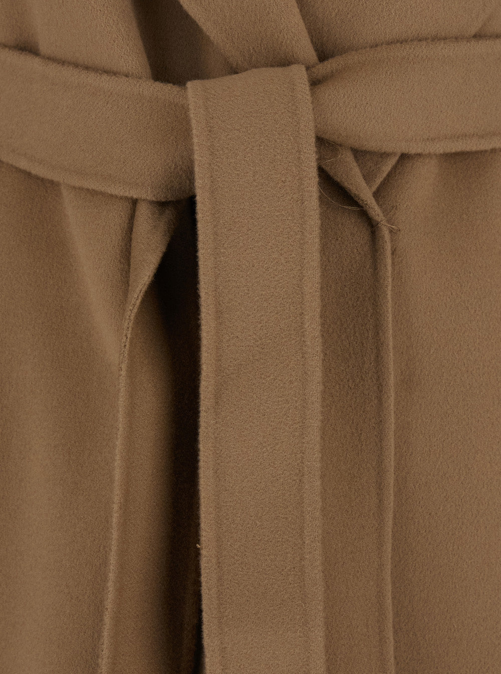 S Maxmara Women Coat With Shawl Lapels And Belt In Beige Wool For Women