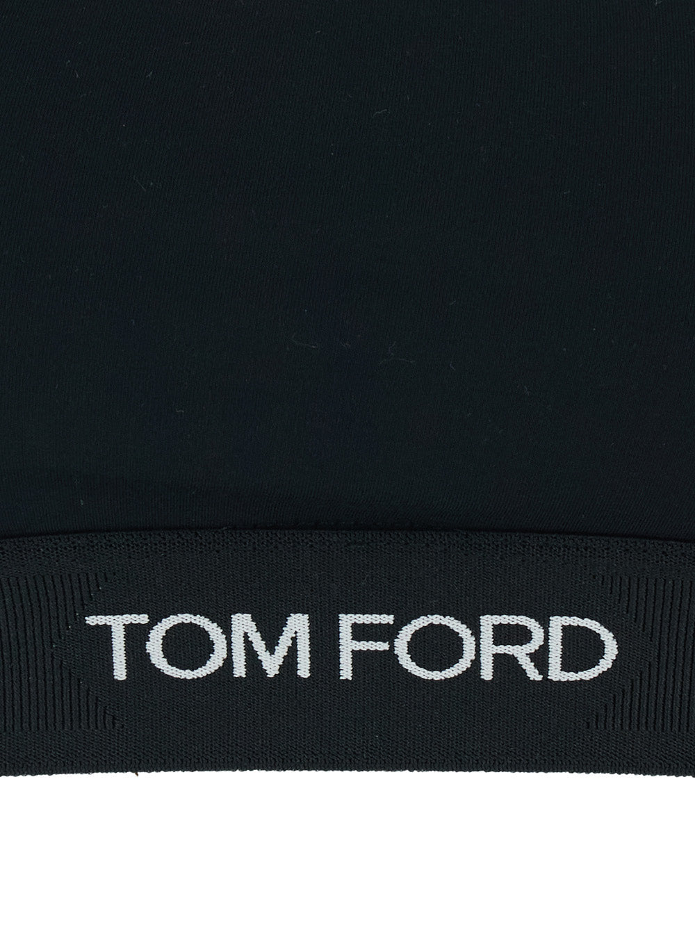 Tom Ford Women Black Bralette With Contrasting Logo Print In Modal Stretch Woman