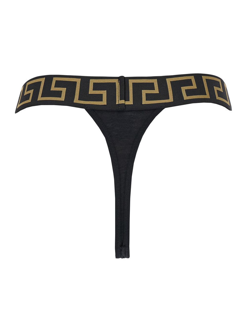 Versace Women High-Waisted 'Greca' Slip With Medusa Detail In Black Stretch Cotton For Women
