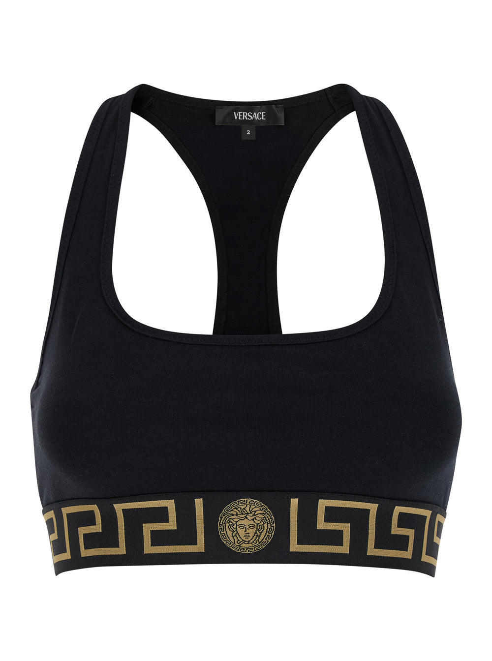 Versace Women Top 'Sport' Black With Tech Fabric Logo For Women