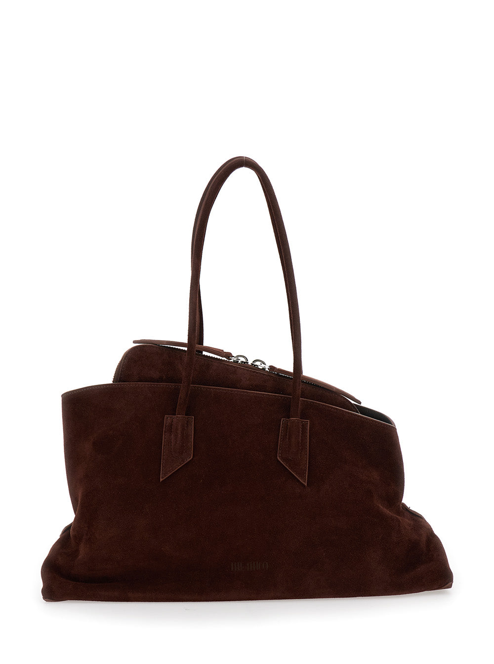 The Attico Women Shoulder Bag 'La Passeggiata' With Two Top Handles In Brown Suede For Women