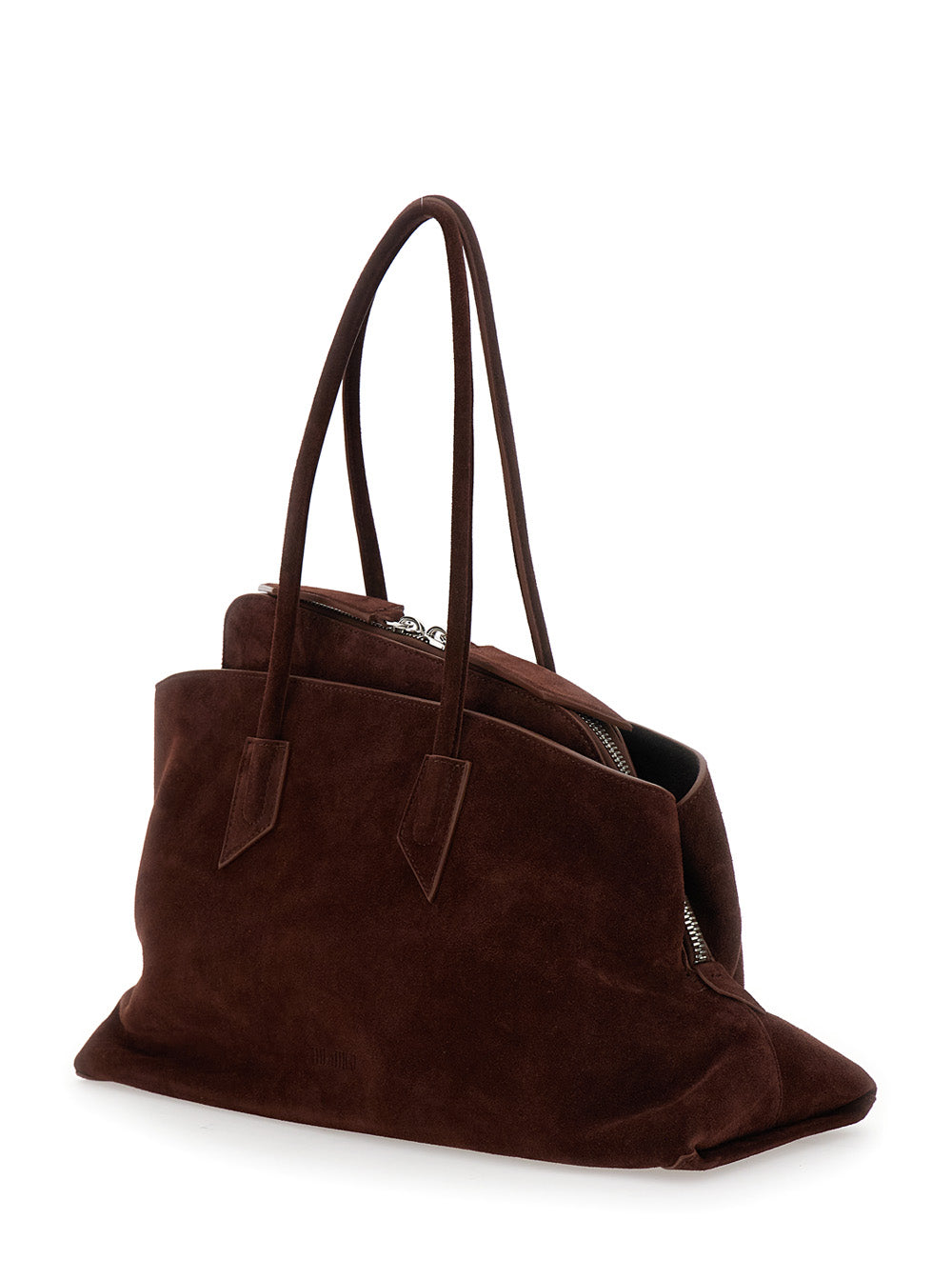 The Attico Women Shoulder Bag 'La Passeggiata' With Two Top Handles In Brown Suede For Women