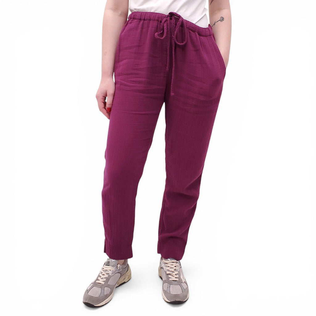 XIRENA GRAPE PURPLE GAUZE TROUSERS - SIZE S