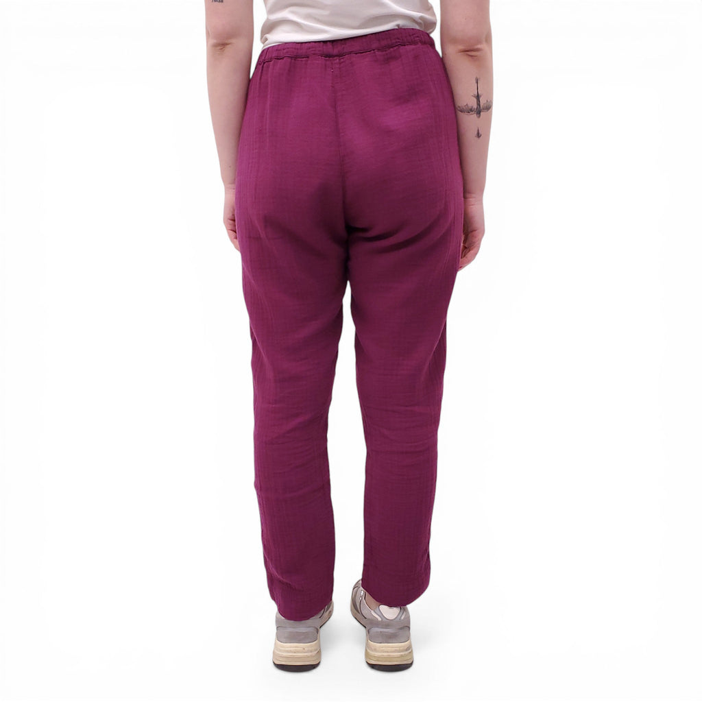 XIRENA GRAPE PURPLE GAUZE TROUSERS - SIZE S