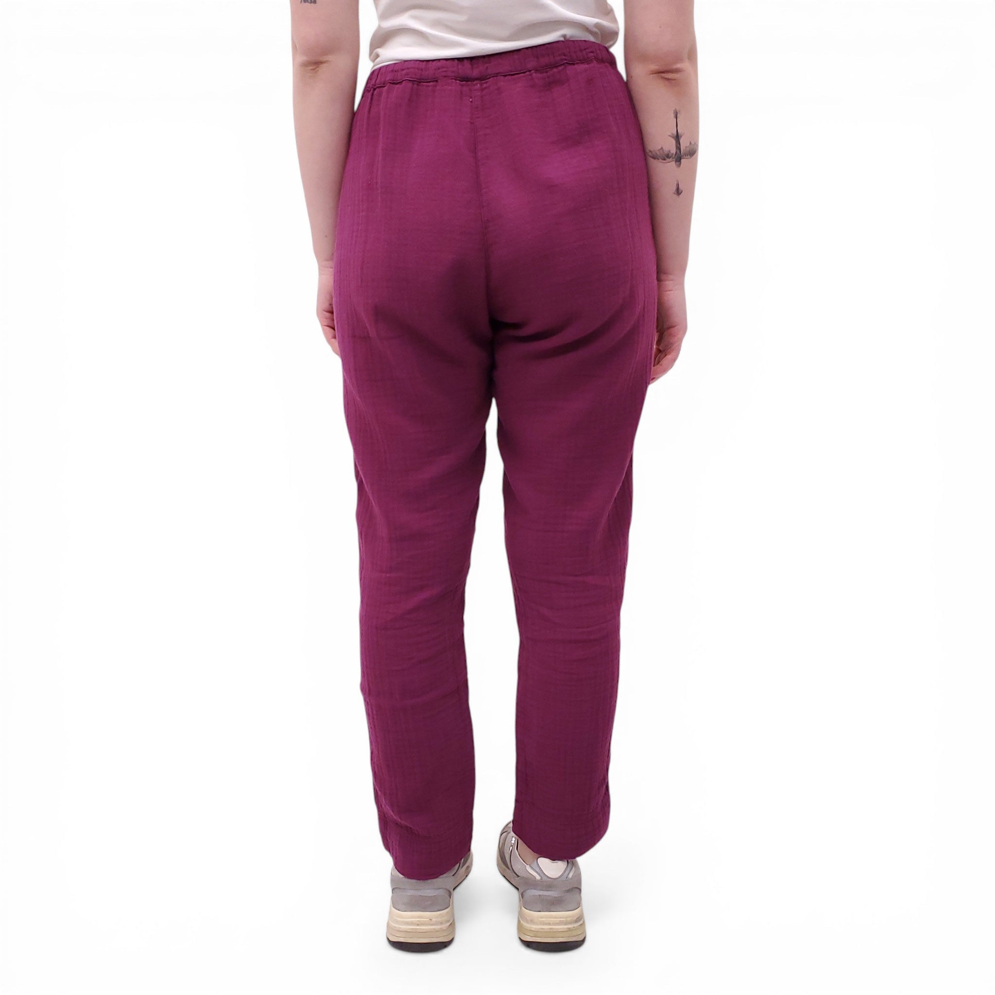 XIRENA GRAPE PURPLE GAUZE TROUSERS - SIZE S