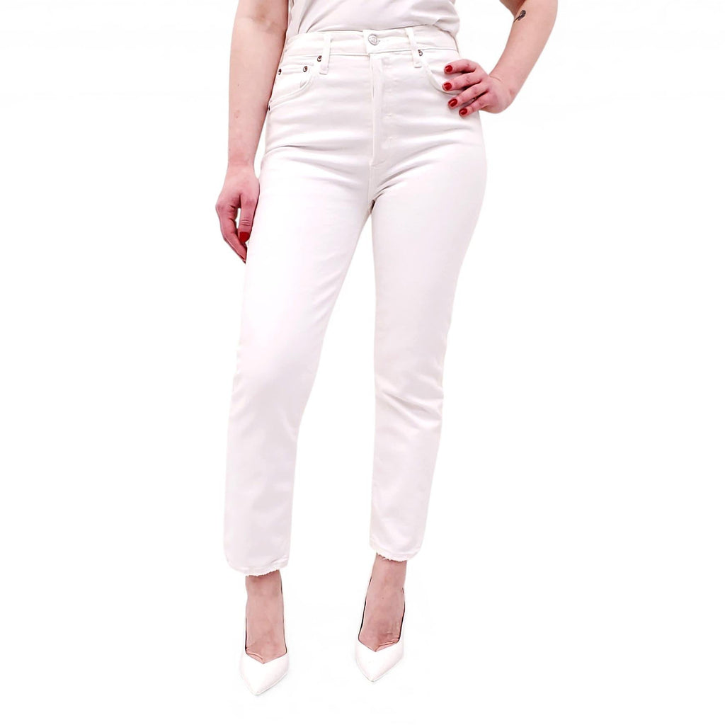 AGOLDE WHITE 'RILEY' JEANS - SIZE 26