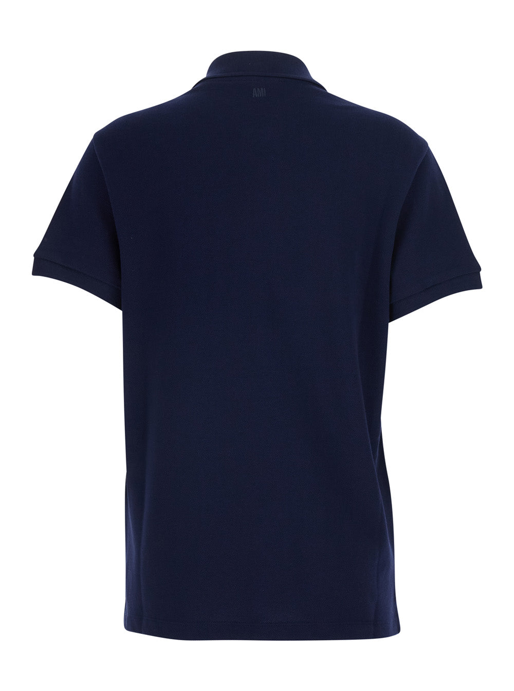 Ami Paris Women Polo Shirt With Classic Collar And Adc Embroidery On The Front In Blue Cotton For Women