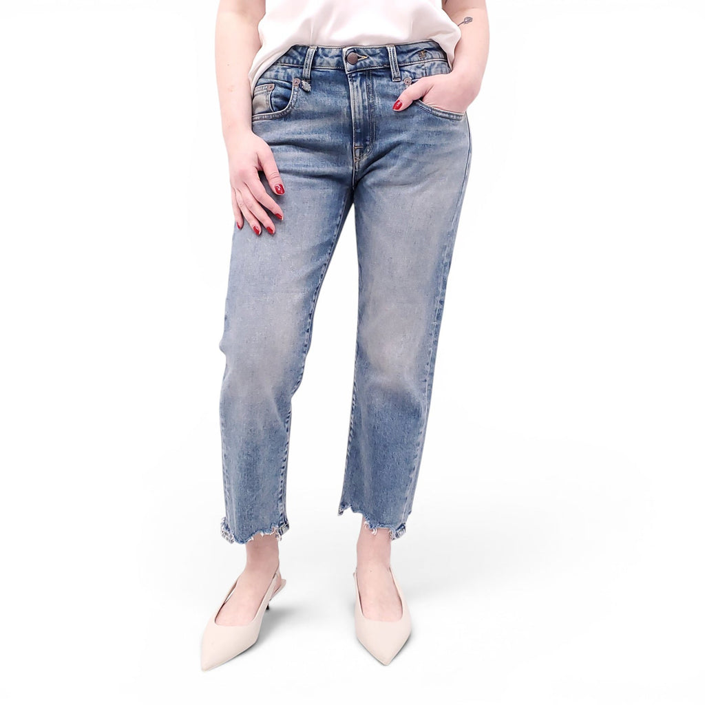 R13 'BOY STRAIGHT' JEANS WITH RIPS - SIZE 29