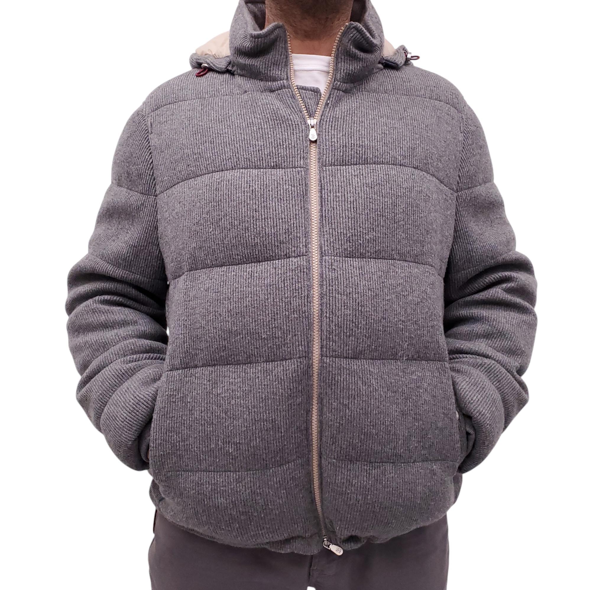 B.C. CASHMERE GREY PUFFER JACKET - MEN'S SIZE 52