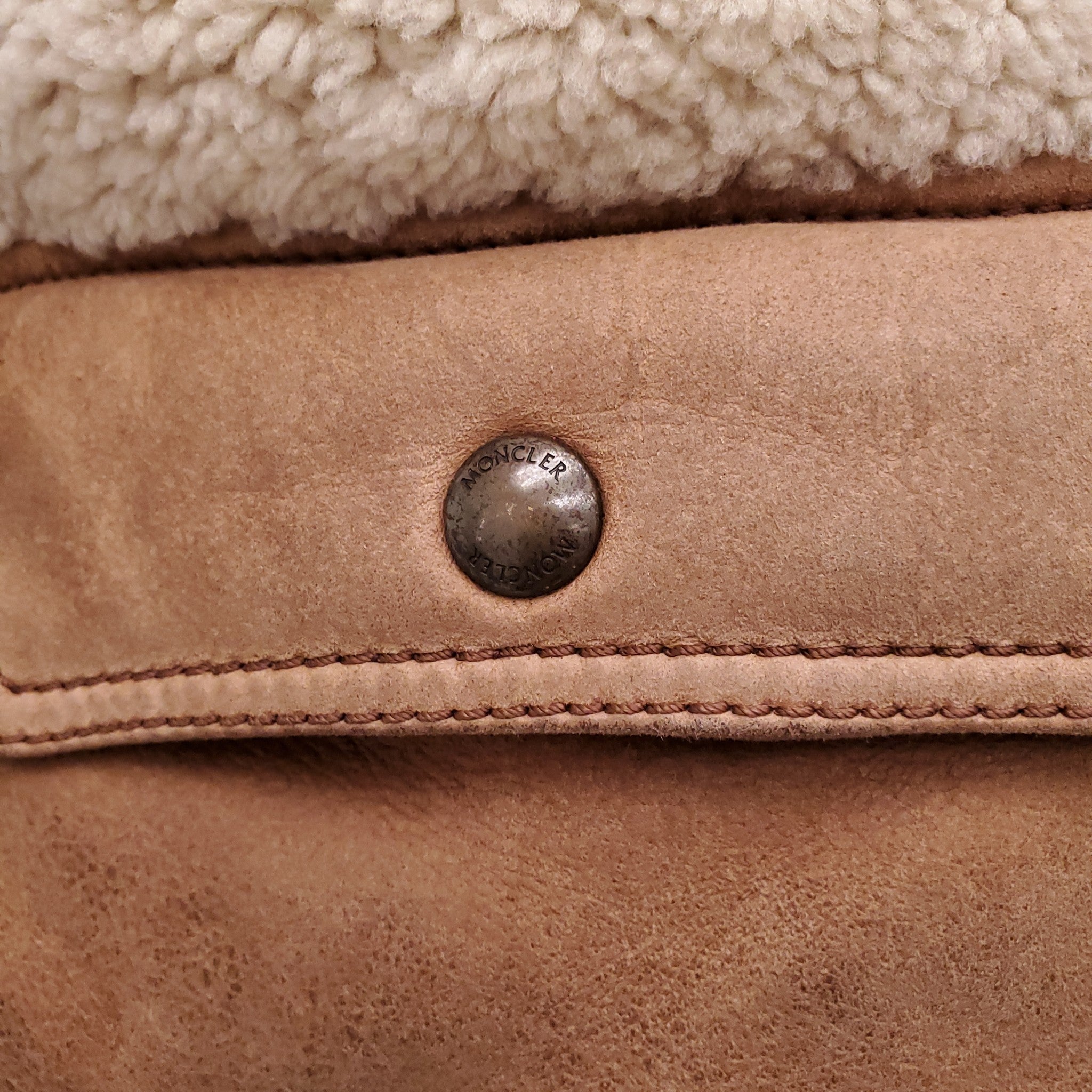 MONCLER DELAGRANGE SHEARLING JACKET - MEN'S SIZE 2 (S)