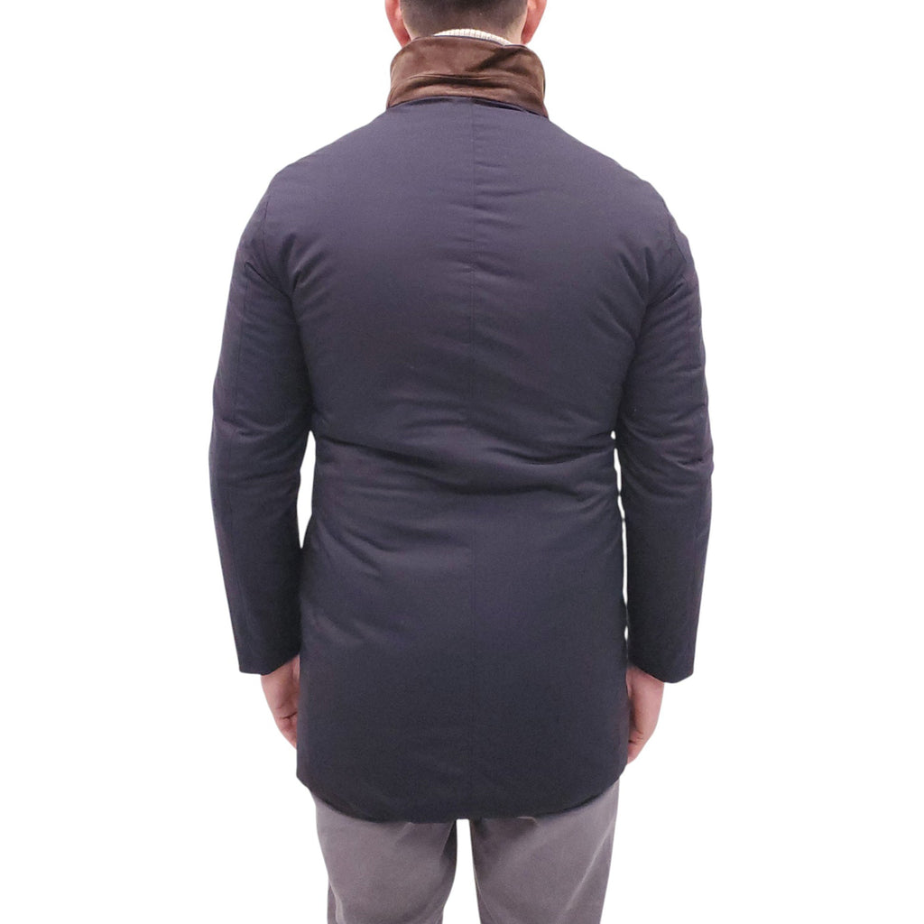 LORO PIANA NAVY FUR LINED CASHMERE PARKA - MEN'S SIZE S