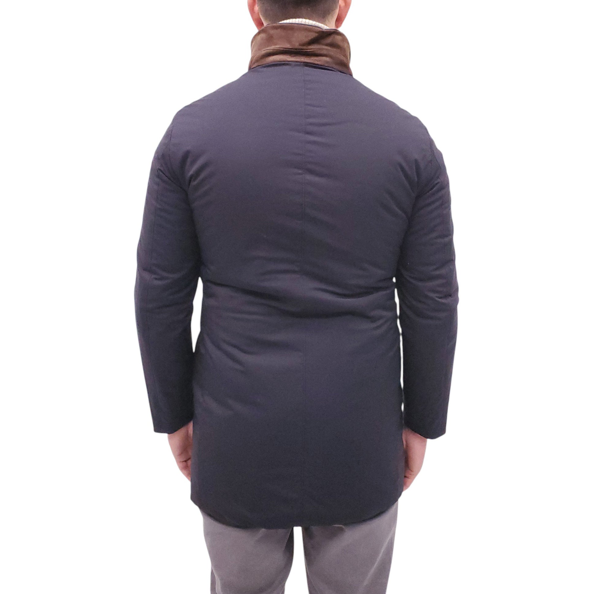 LORO PIANA NAVY FUR LINED CASHMERE PARKA - MEN'S SIZE S