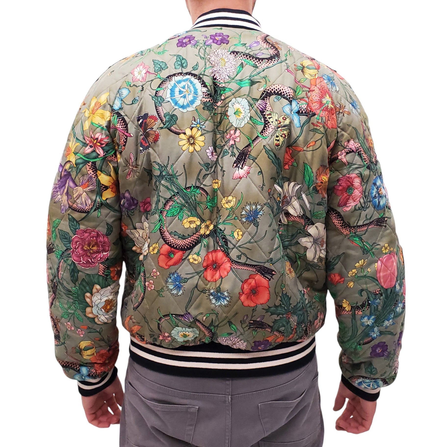 GUCCI 2017 FLORAL PRINT BOMBER JACKET - MEN'S SIZE 56