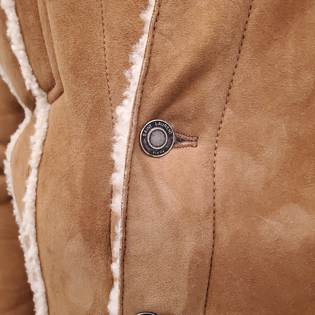 SAINT LAURENT SUEDE AND SHEARLING JACKET - MEN'S SIZE 54