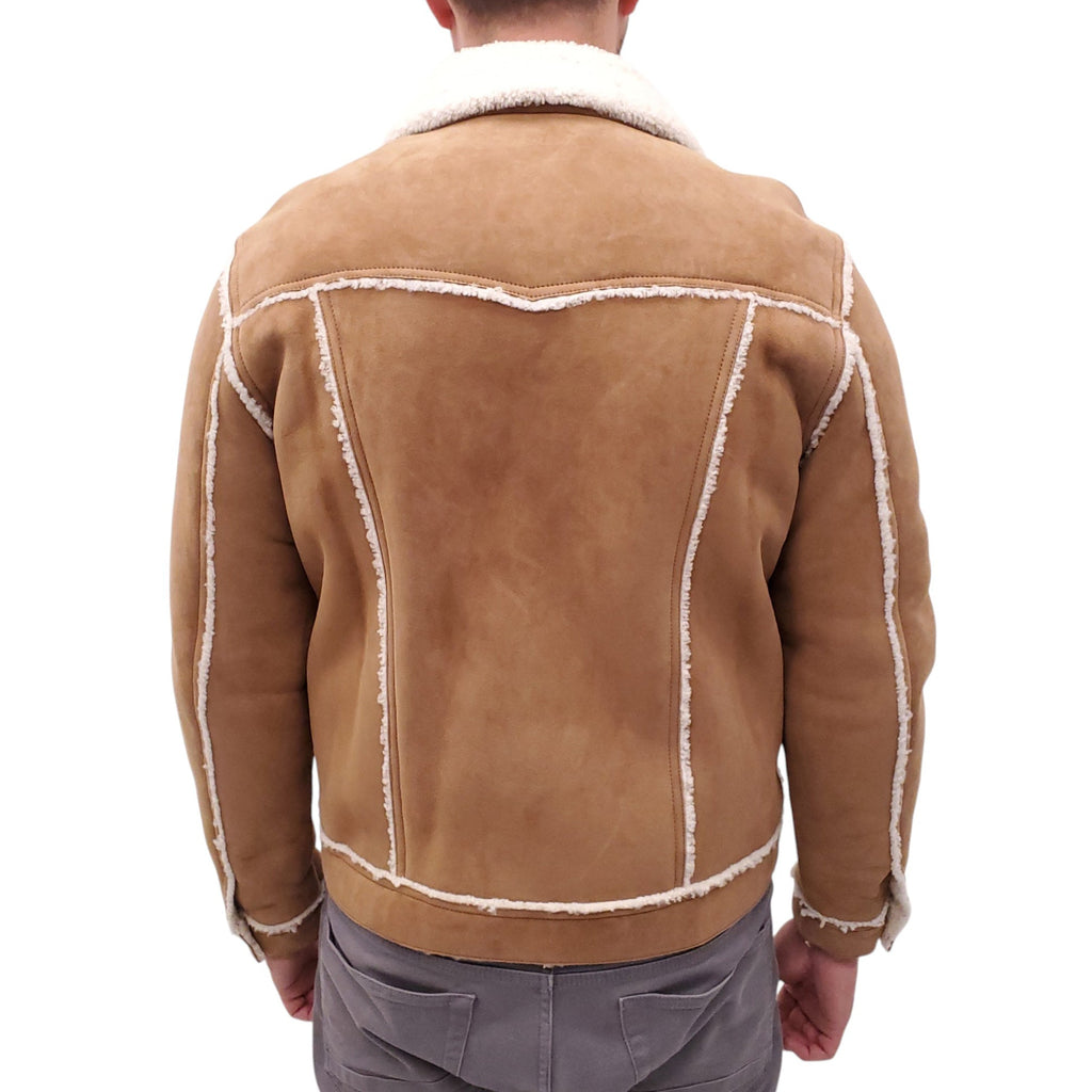 SAINT LAURENT SUEDE AND SHEARLING JACKET - MEN'S SIZE 54