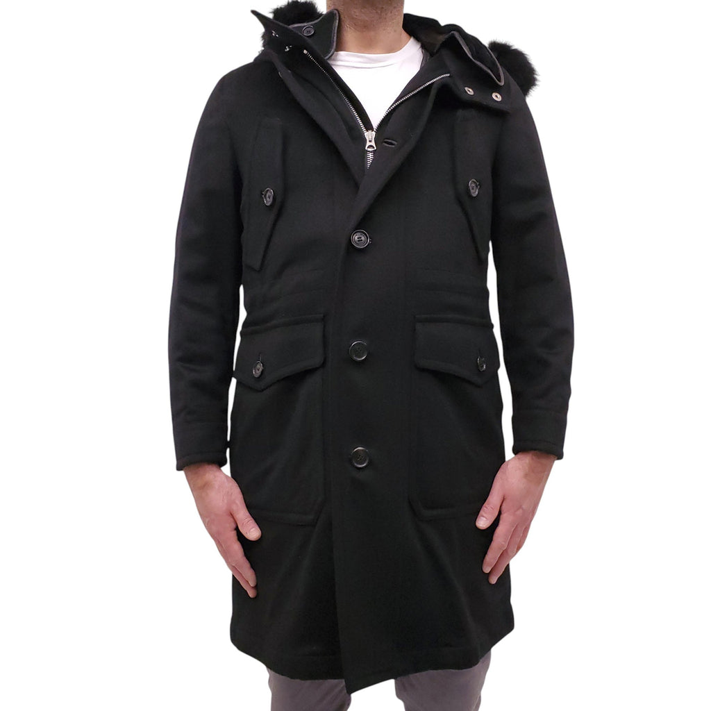 BURBERRY CASHMERE JACKET WITH FUR LINED INTERIOR - MEN'S SIZE 48
