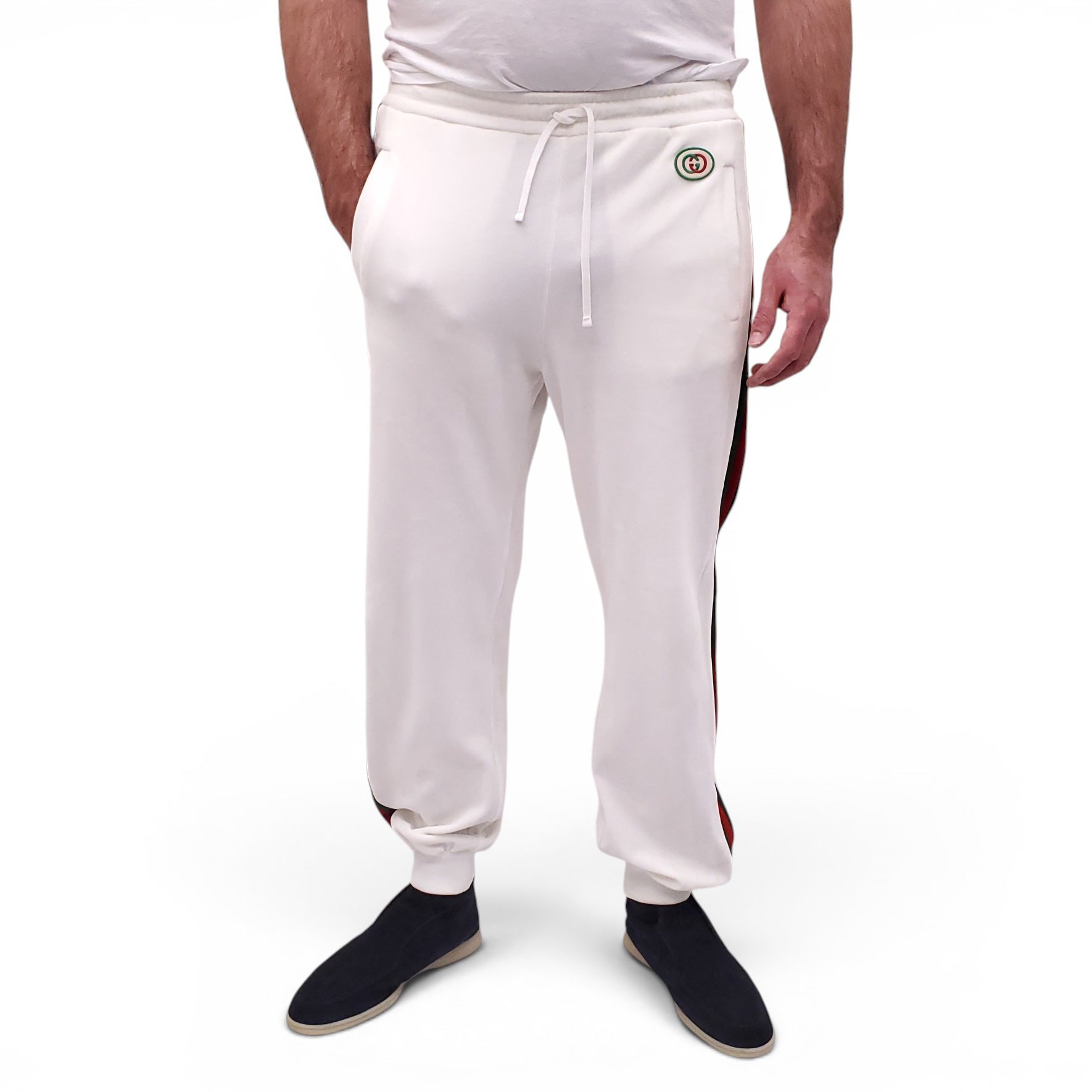 GUCCI WHITE VELOUR 2-PIECE SET - MEN'S SIZE M/L