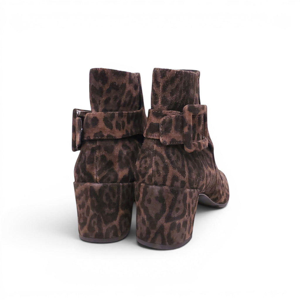 ROGER VIVIER LEOPARD BOOTIES WITH BUCKLE DETAIL - SIZE 38