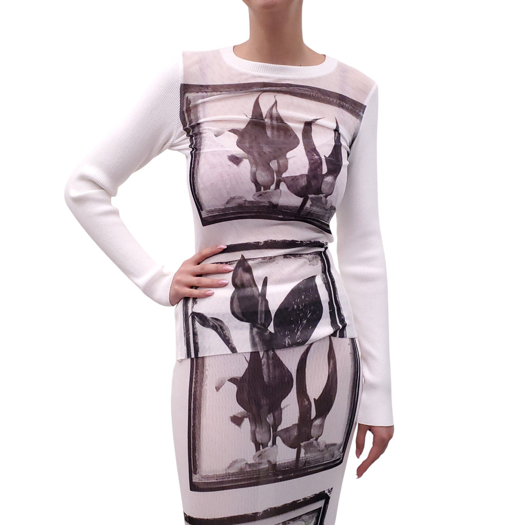 JEAN PAUL GAULTIER WHITE MESH TOP - SIZE M