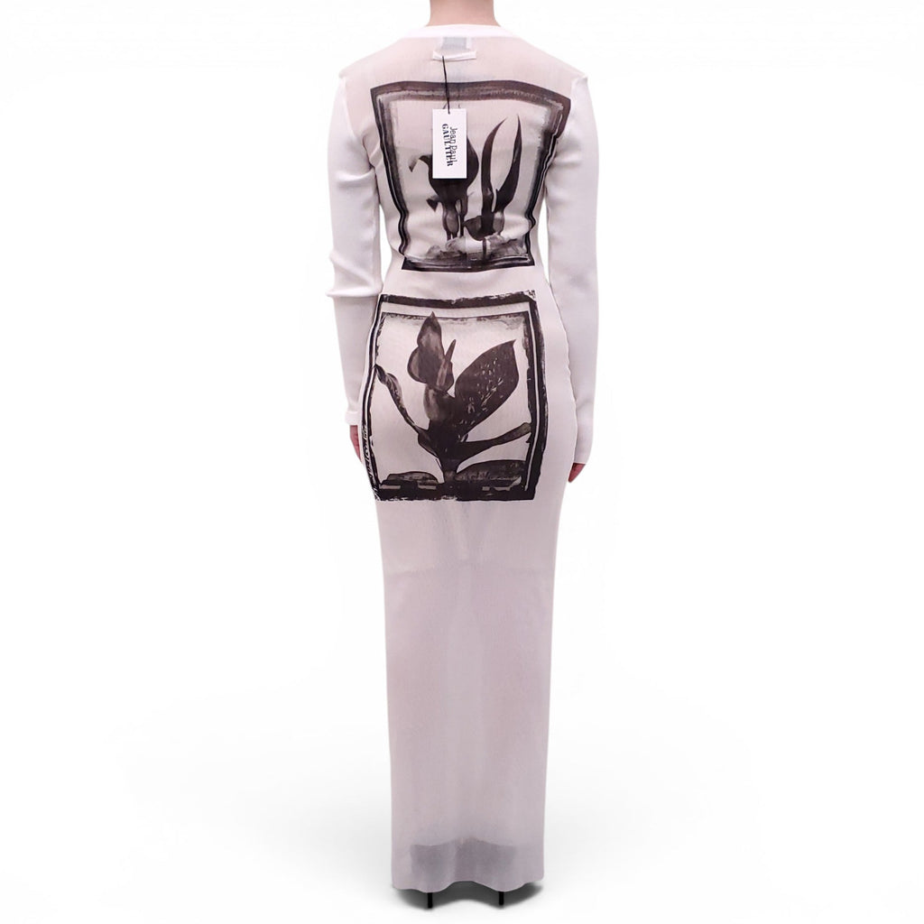 JEAN PAUL GAULTIER WHITE MESH LONG DRESS - SIZE M
