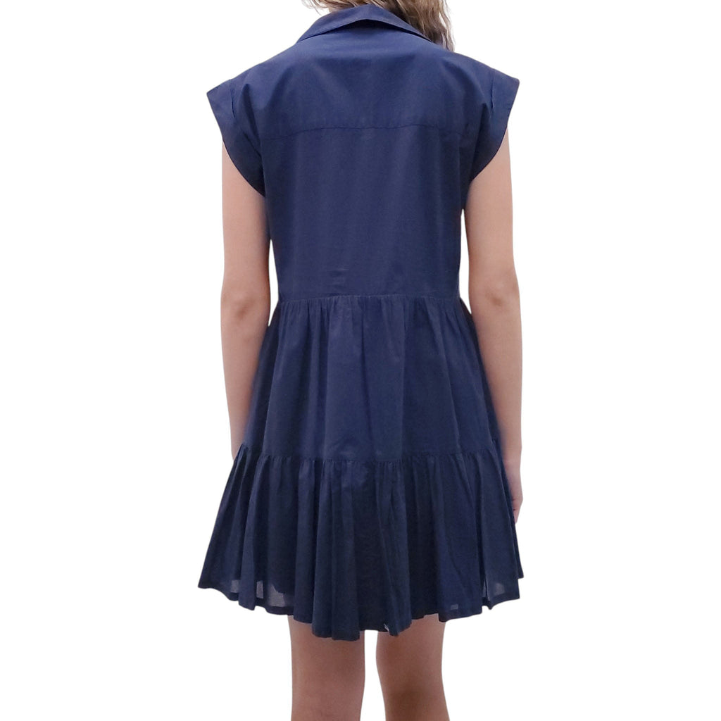 VERONICA BEARD NAVY BUTTON UP DRESS - SIZE S