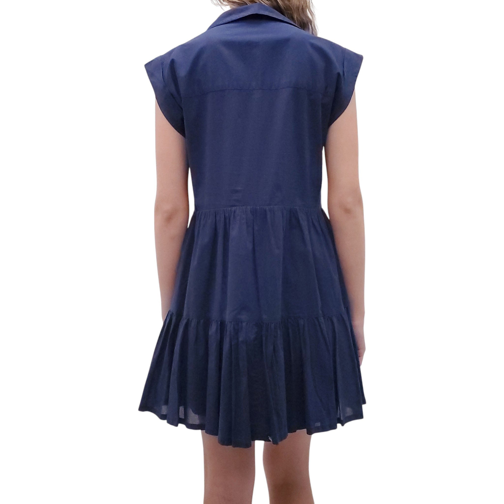 VERONICA BEARD NAVY BUTTON UP DRESS - SIZE S