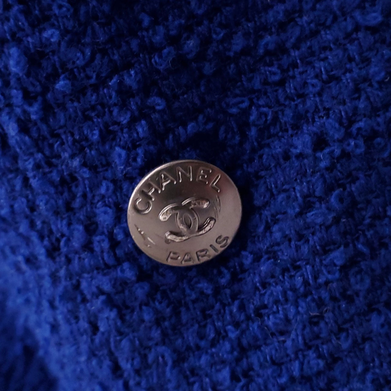 CHANEL ROYAL BLUE TWEED SUIT - SIZE 38