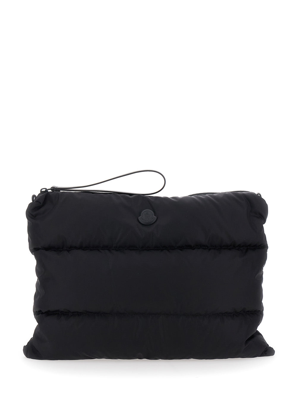 Moncler Men Laptop Bag 'Caradoc' With Wrist Strap And Logo Patch On The Front In Black Tech Fabric For Men