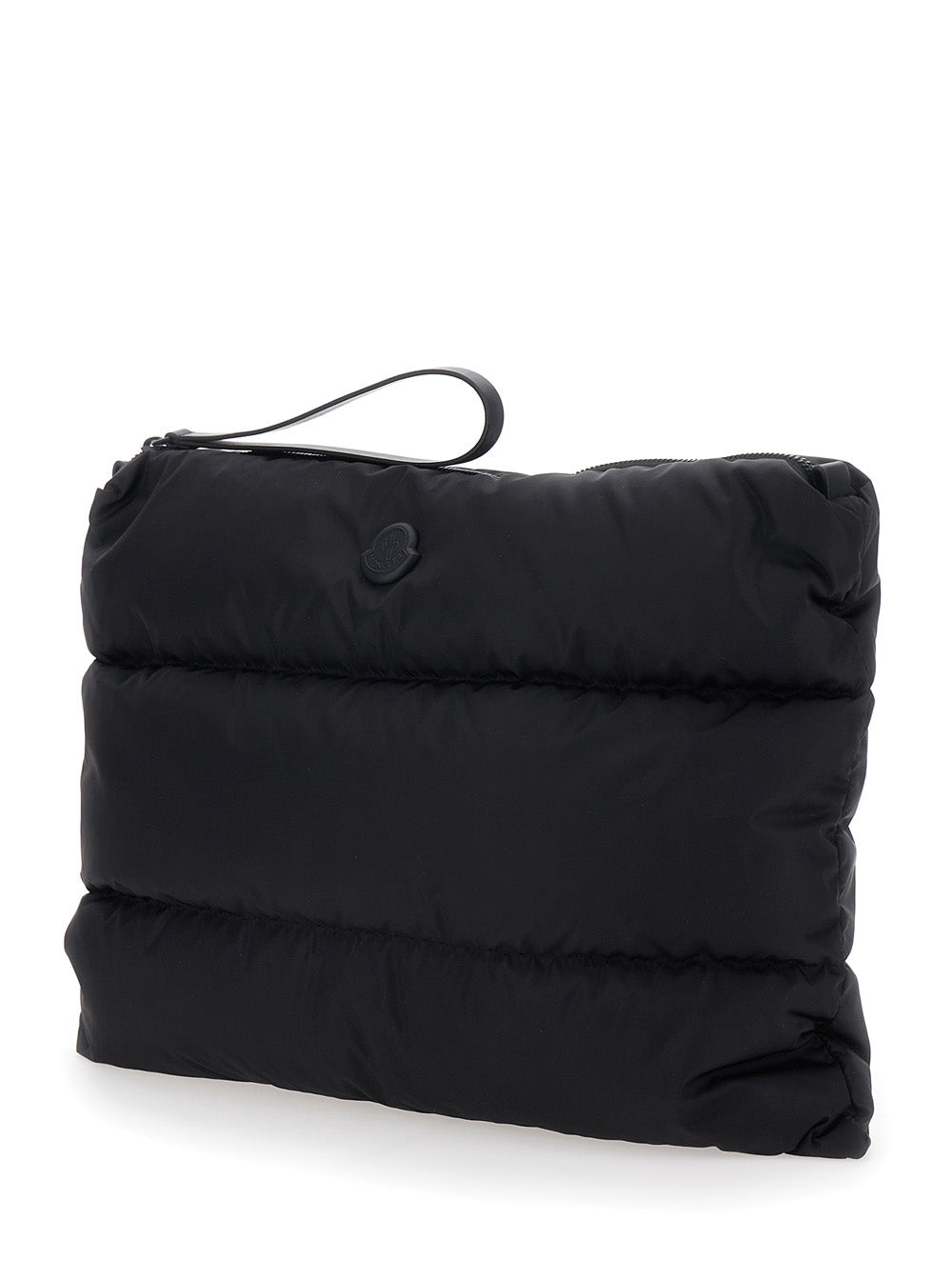 Moncler Men Laptop Bag 'Caradoc' With Wrist Strap And Logo Patch On The Front In Black Tech Fabric For Men